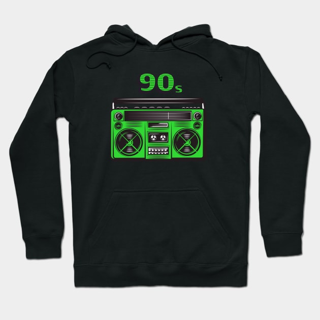 I LOVE 90 - radio green edition Hoodie by BACK TO THE 90´S